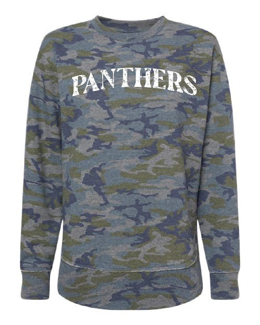 Women's Distressed Panthers Crewneck