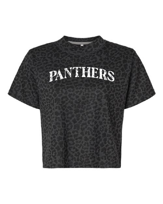 Distressed Panthers Cropped Tee