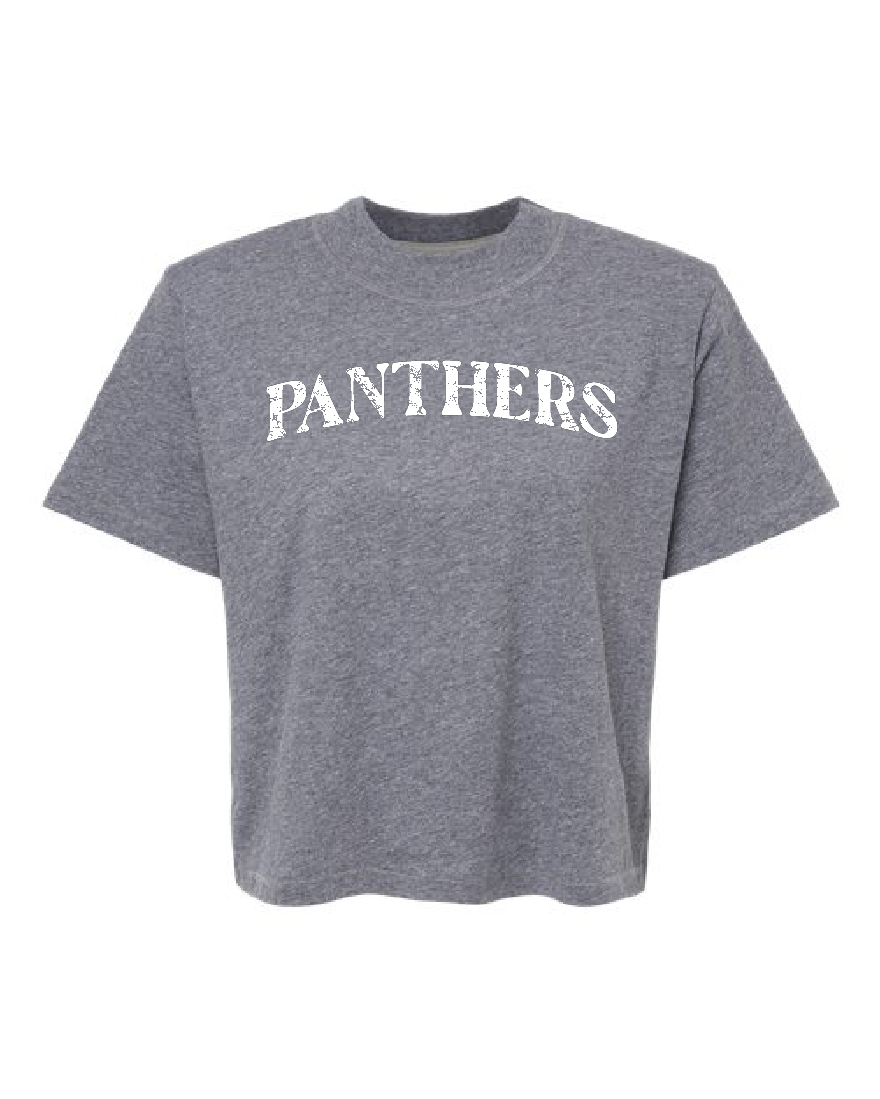 Distressed Panthers Cropped Tee