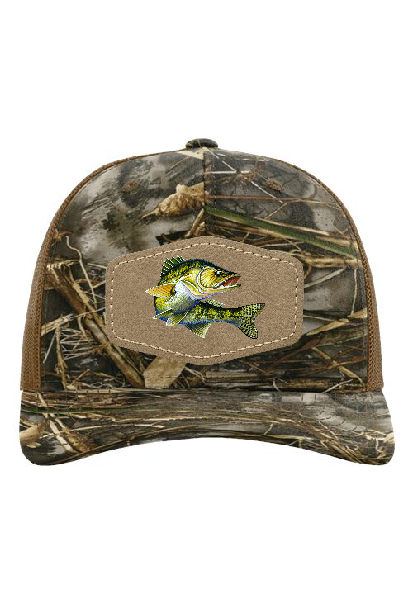 Camo Richardson Trucker Hat with Walleye Patch